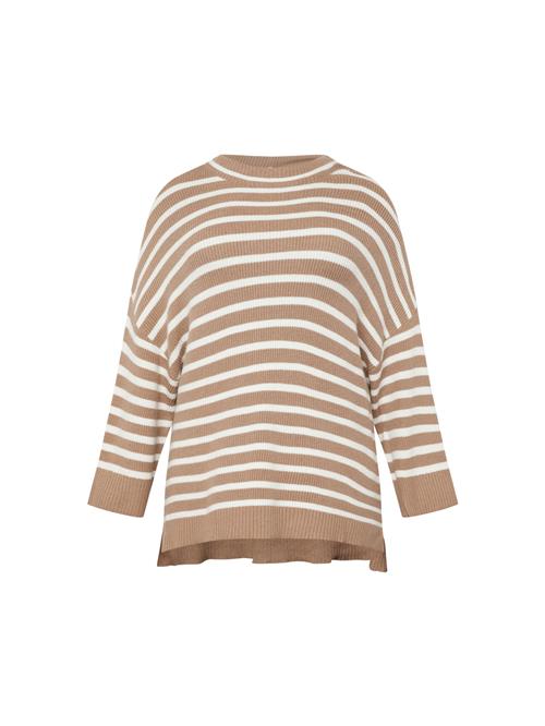 Fransa Curve Pullover  sand / hvid