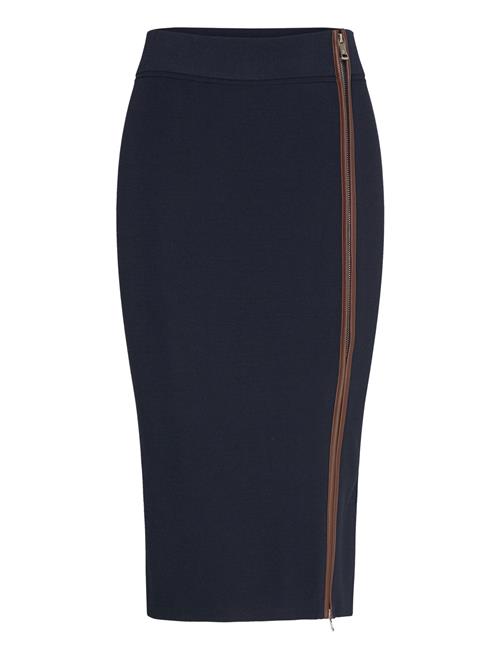 Faux-Leather-Trim Pencil Skirt Lauren Ralph Lauren Navy