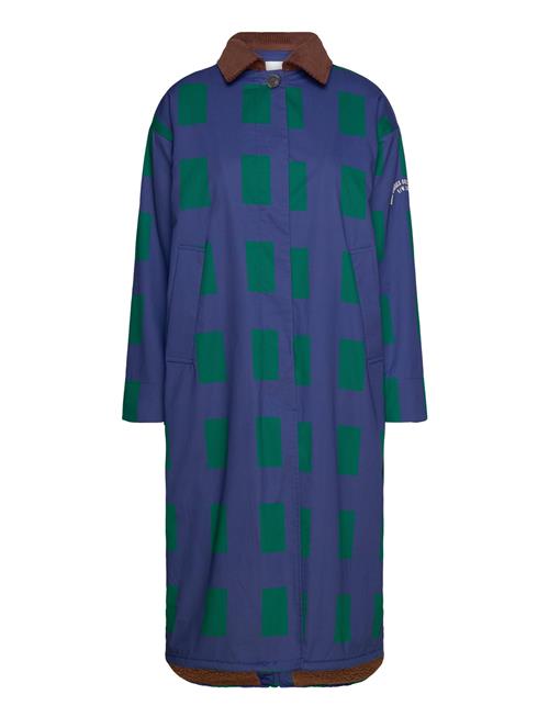 Color Game Patched Print Long Coat Bobo Choses Navy