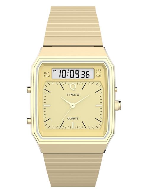 Q Fusion Analog Digital Gold T Band Timex Gold