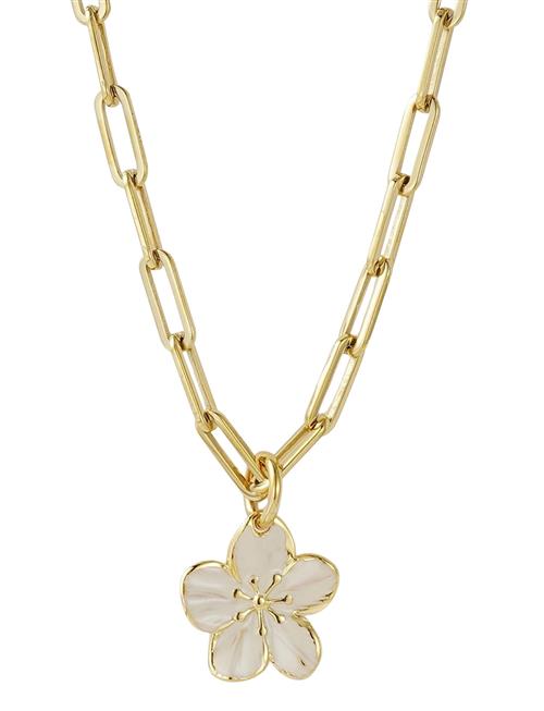 Calista Enamel Necklace Ivory/Gold Bud To Rose Gold