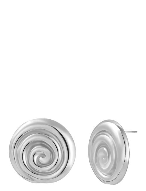 Spiral Earring Gold Bud To Rose Silver