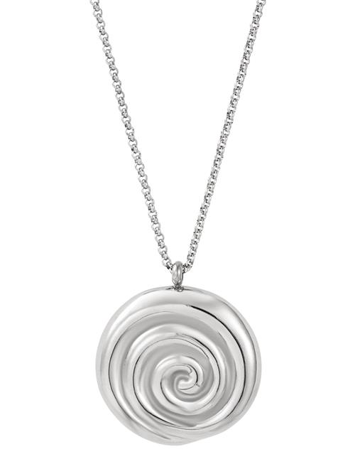 Spiral Necklace Silver Bud To Rose Silver