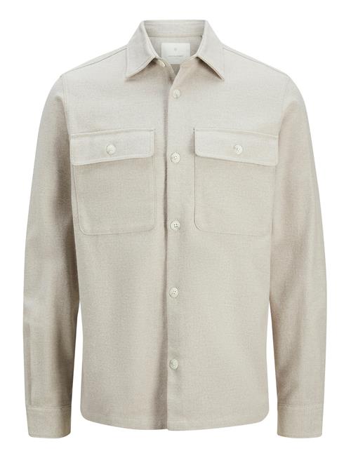 Jack & Jones Jprraymond Melange Solid Ls Overshirt Sn Jack & J S Beige