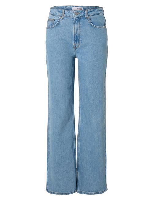 Slfalice Hw Wide Long Lig Blu Jeans Noos Selected Blue