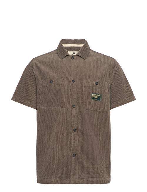 Aktheo Corduroy S/S Shirt Anerkjendt Brown