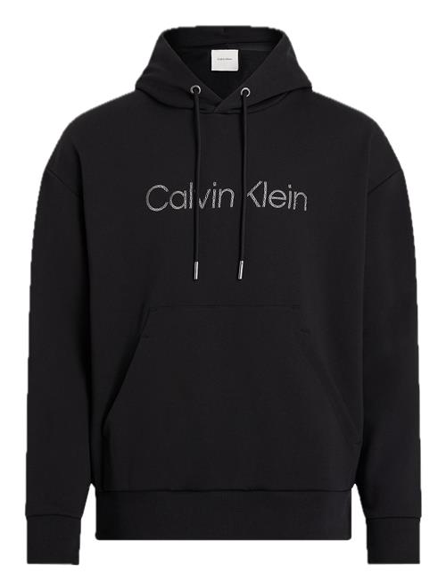 Textured Embroidery Logo Hoodie Calvin Klein Black