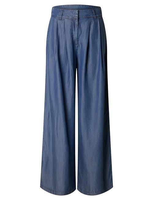 Slfjanna Hw Pleated Chambray Pant B Selected Femme Blue