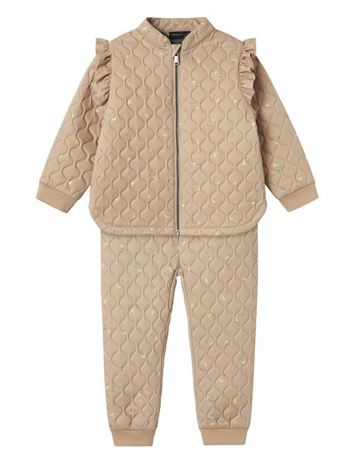 Nmfmoon Quilted Set Aop Fo Name It Beige