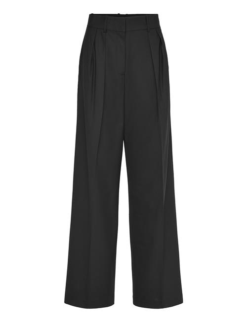 Wideleg Wool-Blend Suit Trousers Mango Black