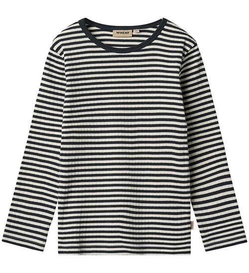 Wheat Bluse - Rib - Stig - Navy Rib Stripe