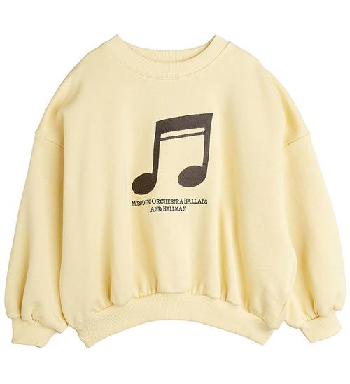 Mini Rodini Sweatshirt - Note - Støvet Gul m. Sort