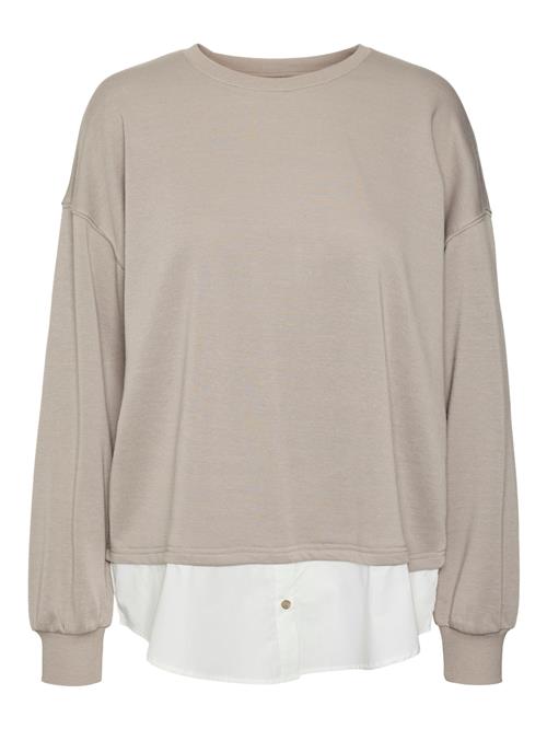 VERO MODA Sweatshirt 'VMYOYO'  taupe / hvid