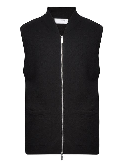 Slhreason Sl Knit Boiled Wool Vest W Selected Homme Black