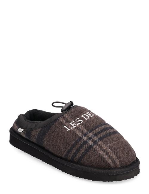 Trey Wool Check Slipper Les Deux Brown