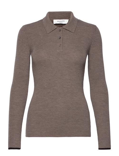 Long Sleeve Knit Polo Rosemunde Brown