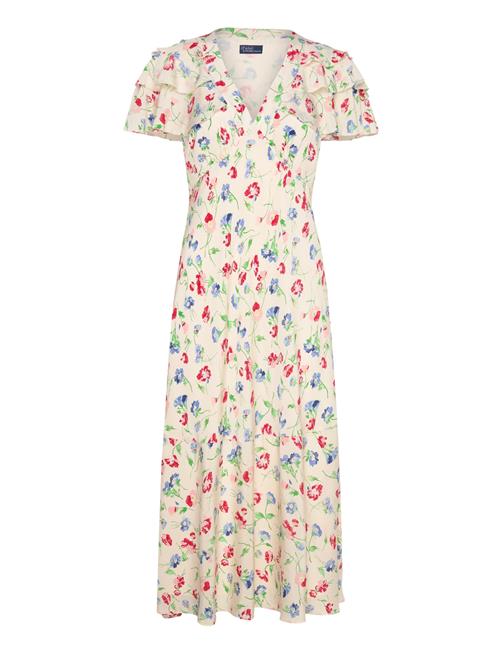 Floral Silk Crepe Dress Polo Ralph Lauren Patterned