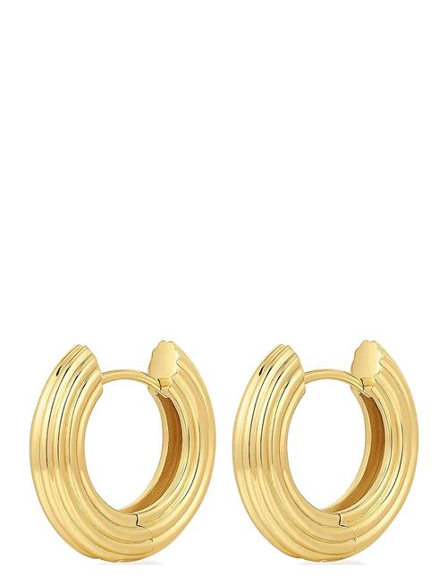 The Mini Ridged Amalfi Hinge Hoops- Gold LUV AJ Gold