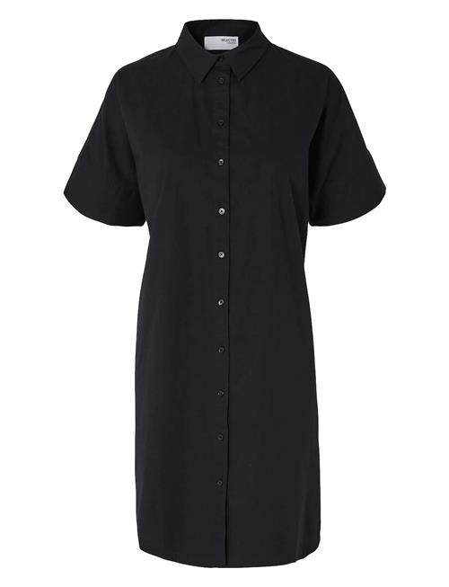 Slfblair 2/4 Short Shirt Dress Noos Selected Femme Black