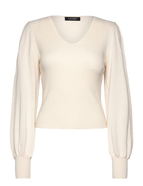 Cotton-Blend Blouson-Sleeve Sweater Lauren Ralph Lauren Cream