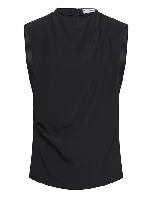 Sleeveless Draped Blouse Mango Black