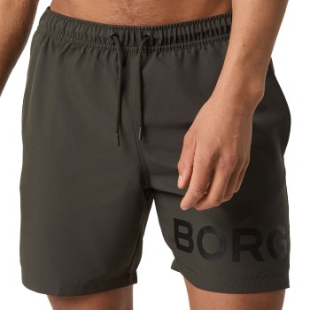 Björn Borg Badebukser Logo Swim Shorts Mørkgrå  polyester X-Large Herre