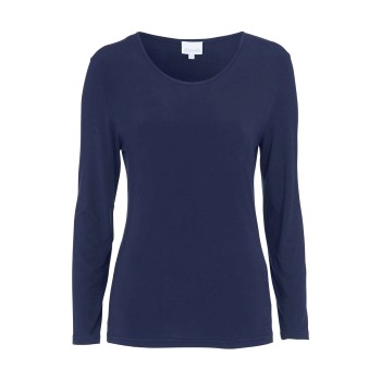 Damella Bamboo Long Sleeve Top Marineblå Bambus Medium Dame