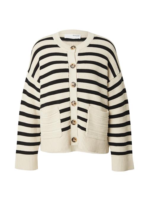 Se SELECTED FEMME Cardigan 'SLFFINA'  beige / sort ved About You