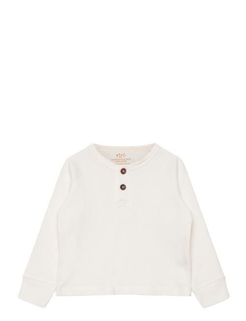 Rib Jersey T-Shirt W. Ls Copenhagen Colors Cream