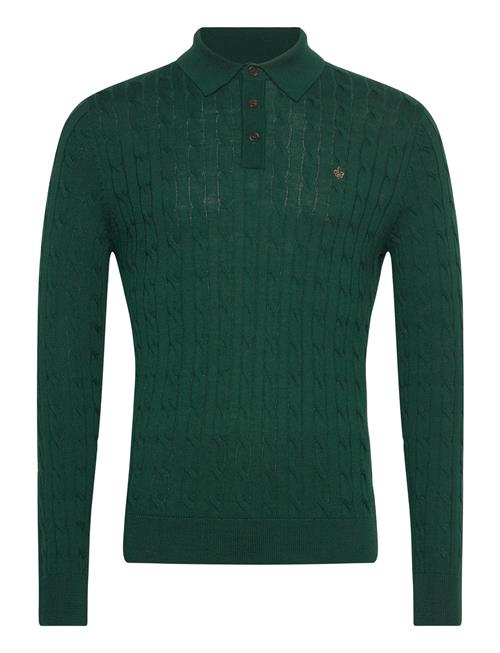 Merino Cable Polo Knit Morris Green