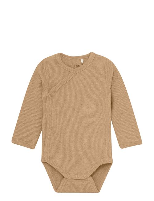 Wrap Body Ls Mélange Rib Fixoni Beige