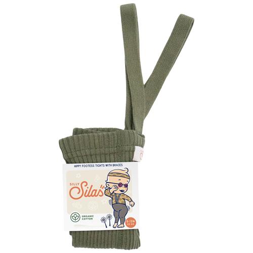 Silly Silas GOTS Hippy Fodsløse Strømpebukser Oliven 6-12 months  Grøn  6-12 måneder  Unisex