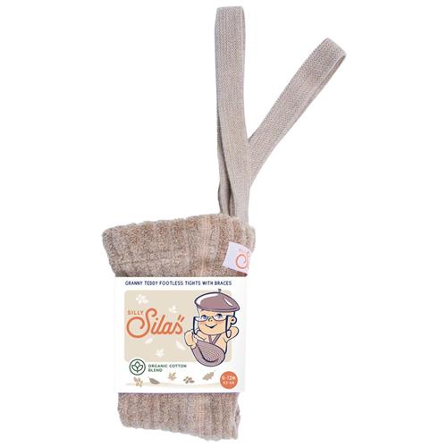 Silly Silas GOTS Granny Teddy Fodsløse strømpebukser Peanut Blend 2-3 Y  Beige  2-3 år  Unisex