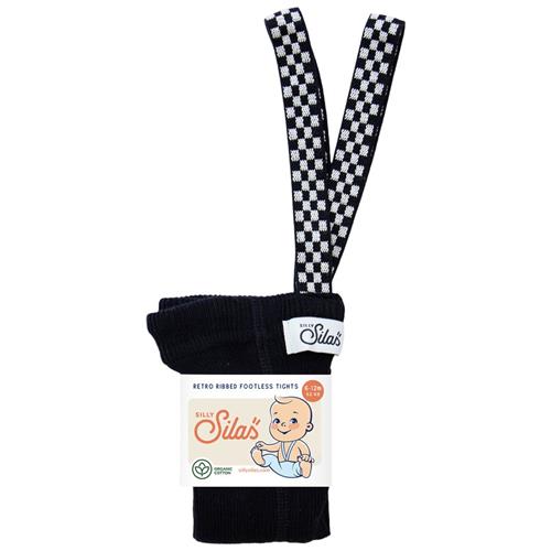 Silly Silas Footless Tights Classic Black Checked Løse strømpebukser Classic Black Checked 6-12 months  Sort  6-12 måneder  Unisex