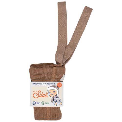 Silly Silas Wooly Fodsløse Strømpebukser Cappuccino Brown 6-12 Months  Brun  6-12 måneder  Unisex