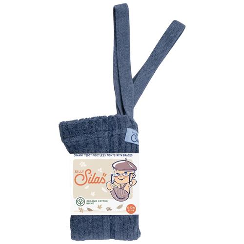 Silly Silas GOTS Granny Teddy Fodsløse strømpebukser Steel Blue Blend 2-3 Y  Blå  2-3 år  Unisex