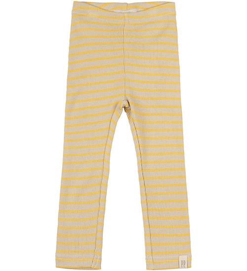 Petit Piao Leggings - Rib - Modal - Yellow Sun/Dark Off White