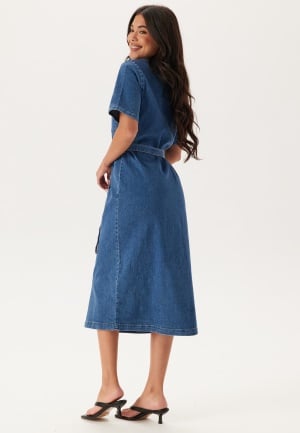 ONLY Onllana Ss Long Dress Dnm Medium Blue Denim L