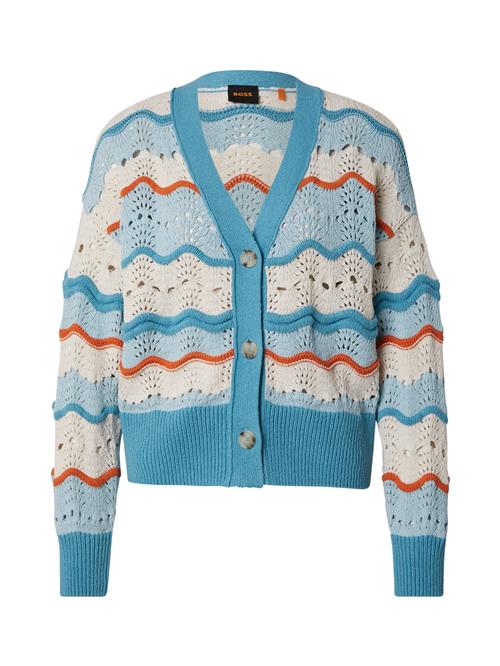 BOSS Cardigan 'Famon'  royalblå / lyseblå / hummer / offwhite