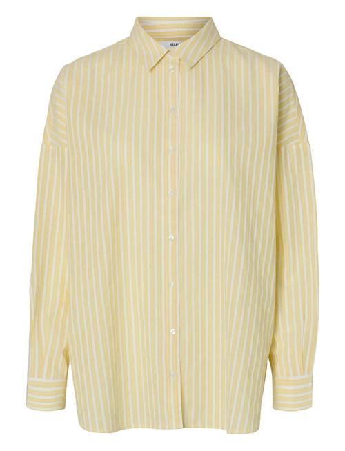 Slfemma-Sanni Ls Striped Shirt Noos Selected Yellow