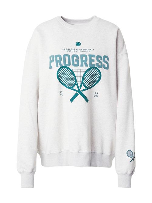 OH APRIL Sweatshirt 'Progress'  lysegrå / petroleum