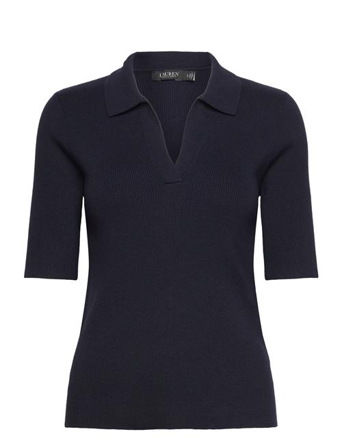 Rib-Knit Cotton-Blend Polo Sweater Lauren Ralph Lauren Navy