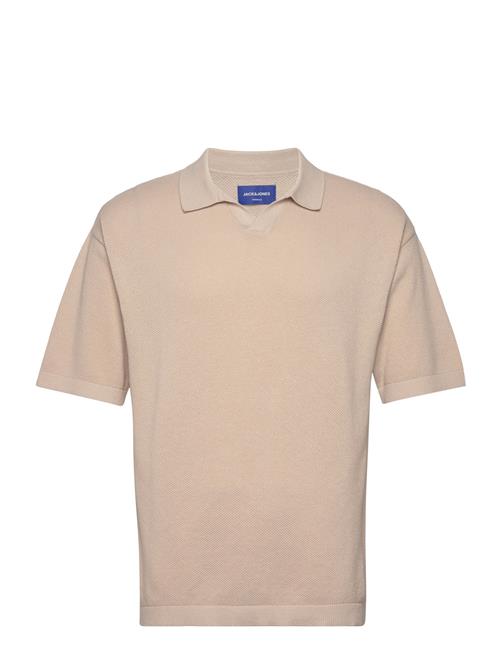 Jack & Jones Jorlinen Blend Knit Ss Polo Sn Jack & J S Beige