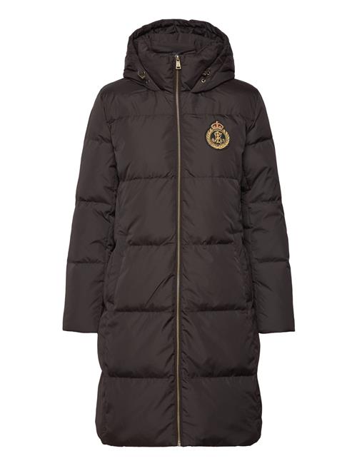 Crest-Patch Hooded Down Coat Lauren Ralph Lauren Black