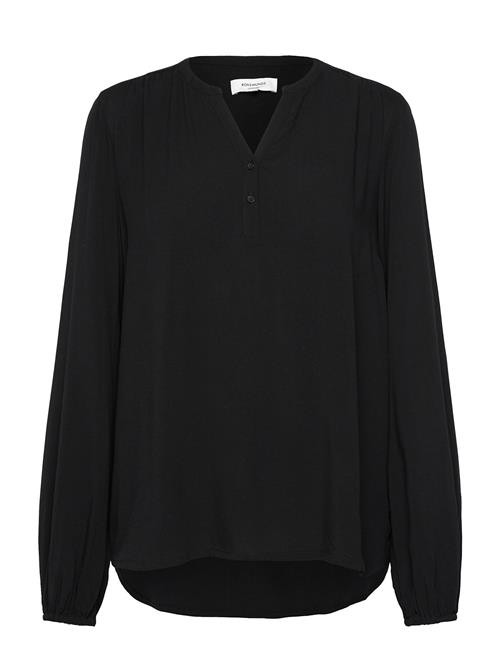 Rwelif Ls V-Neck Long Blouse Rosemunde Black