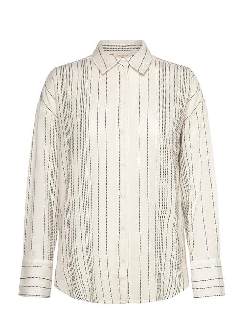 Shirt From Freequent In An Ultra-Light Cotton Material With A Handcrafted, Strip FREE/QUENT Cream