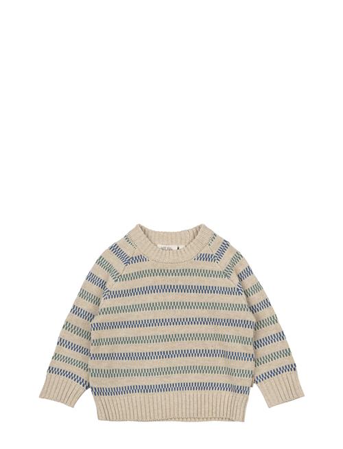 O-Neck Pin Knit Sweater Petit Piao Beige