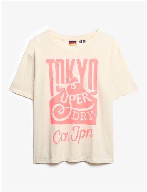 Neon Rainbow Over D Tee Superdry Cream