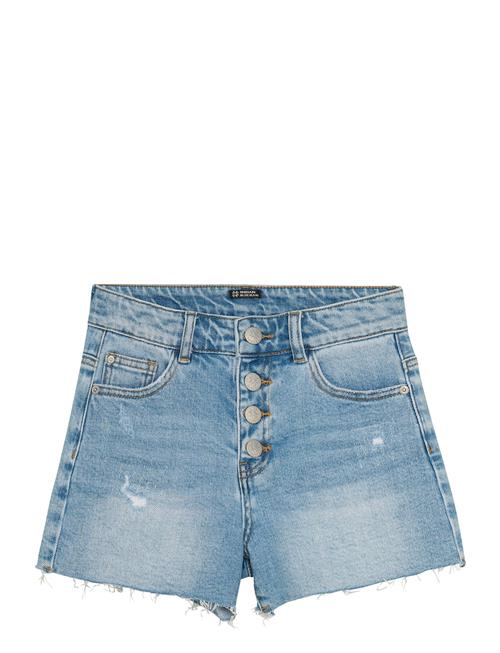 Se Wide Denim Shorts Damaged Indian Blue Jeans Blue ved Booztlet