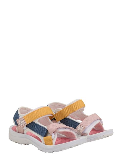 Colorblock Sandals W. Velcro Color Kids Coral